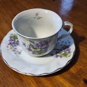 Floral Teacup and Saucer Set